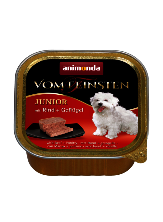 animonda Vom Feinsten with beef + poultry Bøf, Fjerkræ Junior 150 g animonda Vom Feinsten with beef + poultry Bøf, Fjerkræ Junior 150 g