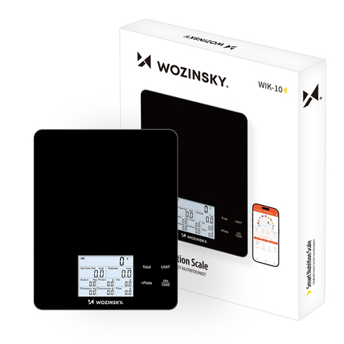 Miniatyrbillede 1 af 8: Wozinsky WIK-10 Sort Bordplade Rektandel Elektronisk køkkenvægt