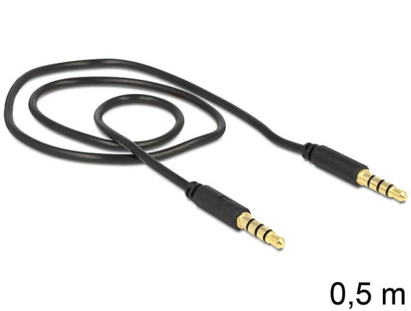 DeLOCK 3.5mm - 3.5mm, 0.5m lydkabel 0,5 m Sort