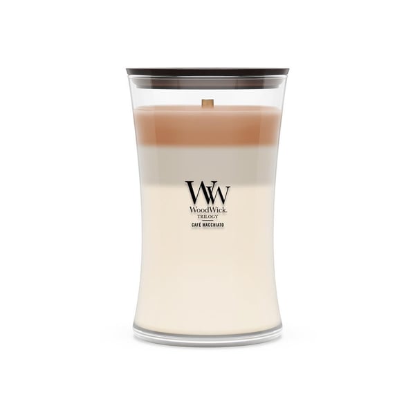 WoodWick Café Macchiato vahakynttilä Sylinteri Kahvi Valkoinen, Ruskea 1 kpl