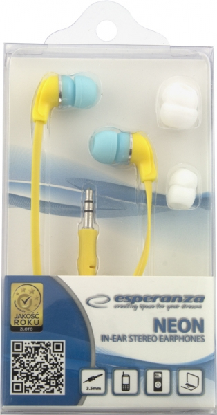 Miniatyrbillede 2 af 2: Esperanza EH147Y hovedtelefoner/headset Ledningsført I ørerne Musik Gul
