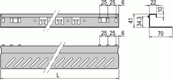 Schroff Slide rail 25 kg