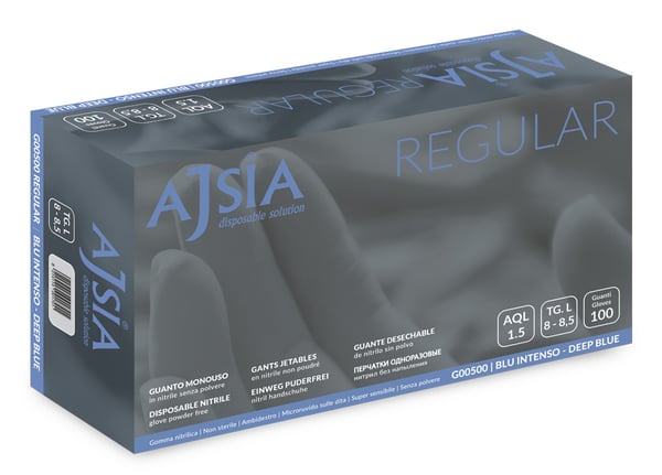 Ajsia REGULAR Engangshandsker Blå Nitrilskum