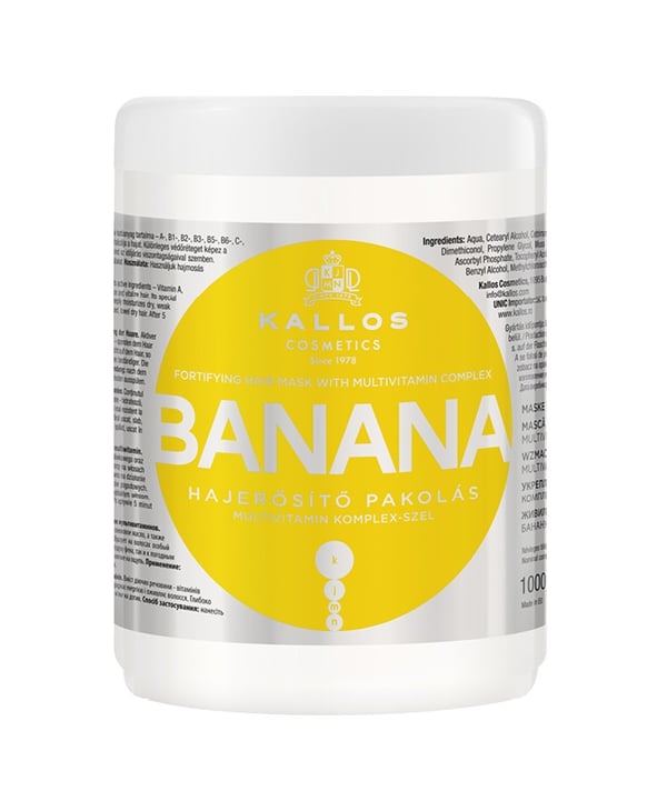 Kallos Banana Fortifying hair mask 1000ml hår maske Kvinder
