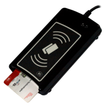 Miniatyrbillede 2 af 5: ACS ACR1281S-C1 DualBoost II smartcard læser USB RS-232 Sort