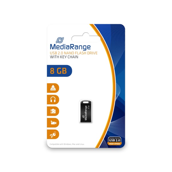 Pikkukuva 1 / 3: MediaRange MR920 USB-muisti 8 GB USB A-tyyppi 2.0 Musta