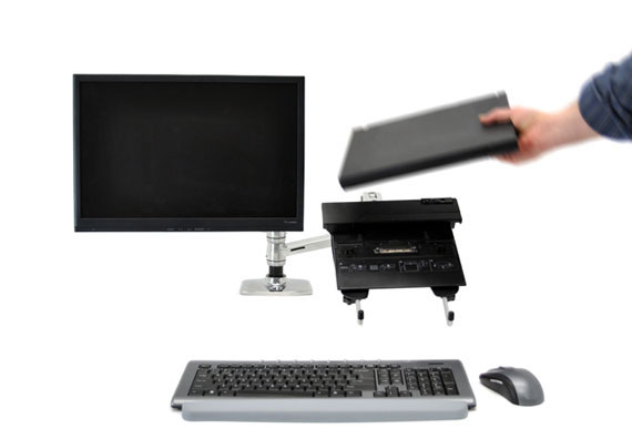 Miniatyrbild 2 av 7: Ergotron LX - Monteringssats (Klämfäste för bord, bordsgenomföring, stång, 2 leder)