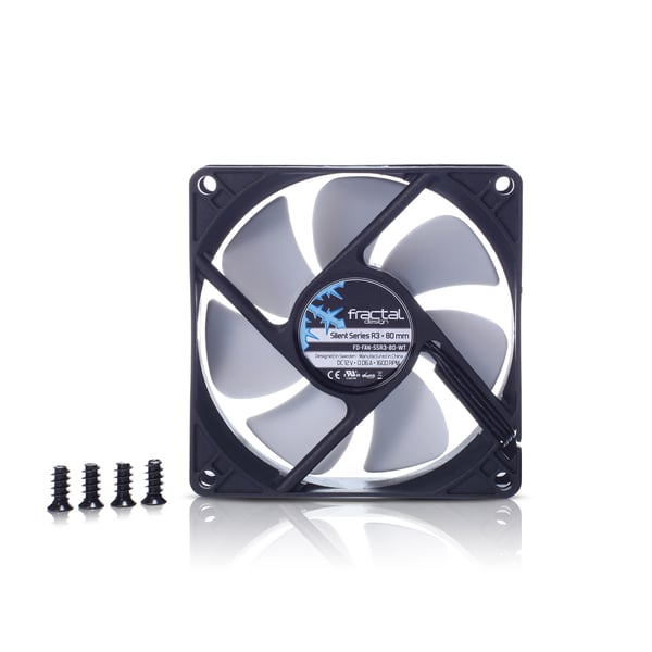 Fractal Design Silent Series R3 80 mm Computerkabinet Ventilator 8 cm Sort, Hvid