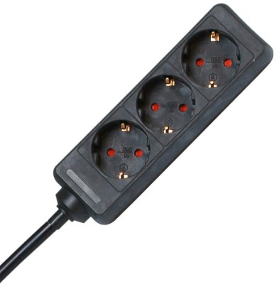 Kopp 128615005 stikdåse 1,4 m 3 AC stikkontakt(er) Indendørs Sort, Rød