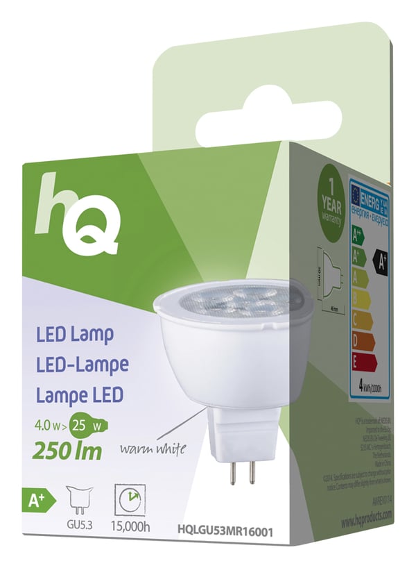 Pikkukuva 3 / 4: HQ HQLGU53MR16001 LED-lamppu Lämmin valkoinen 2700 K