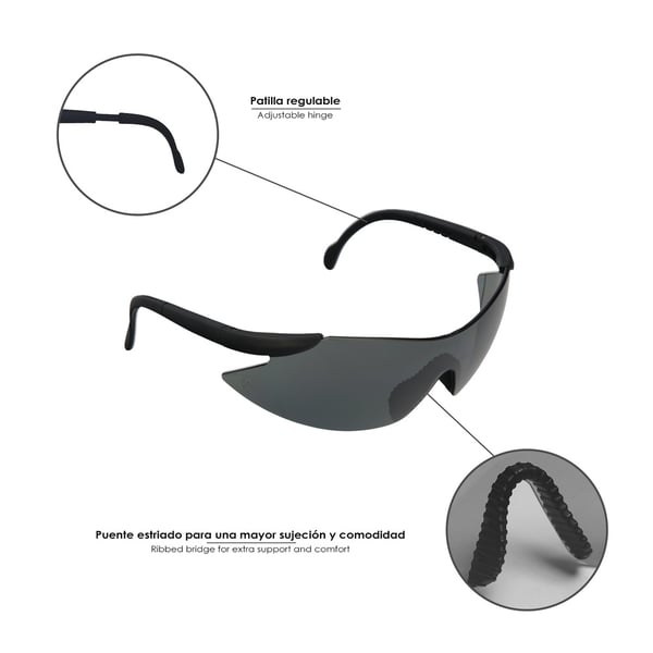 Pikkukuva 2 / 5: Wolfpack Gafas Proteccion En166 Patillas Ajustables Gris