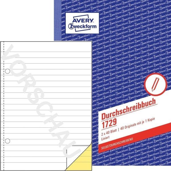 Miniatyrbillede 3 af 3: Avery 1729 regnskabsblanket og -bog A5 40 Sider