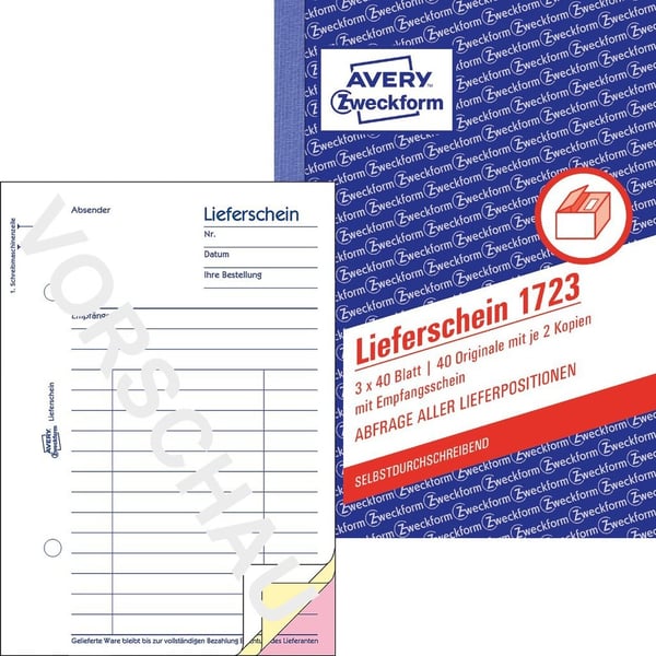 Avery 1723 regnskabsblanket og -bog A6 40 Sider