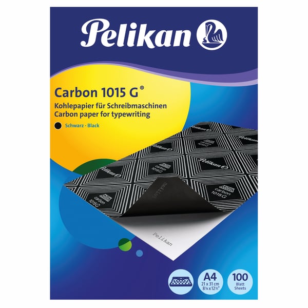 Pelikan Carbonpapir Carbon 1015G, 100 ark til skrivemaskiner, A4, sort