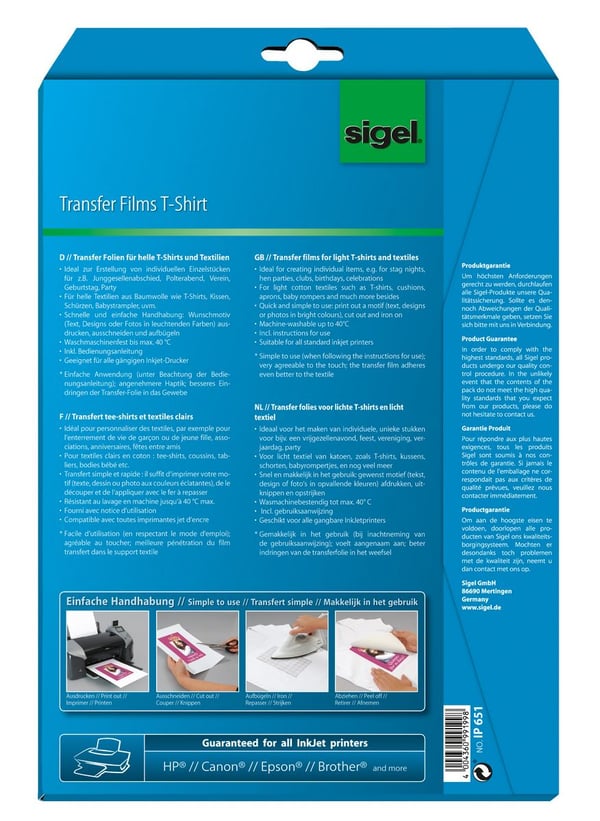 Miniatyrbillede 2 af 10: Sigel IP651 tryk til beklædning Inkjet