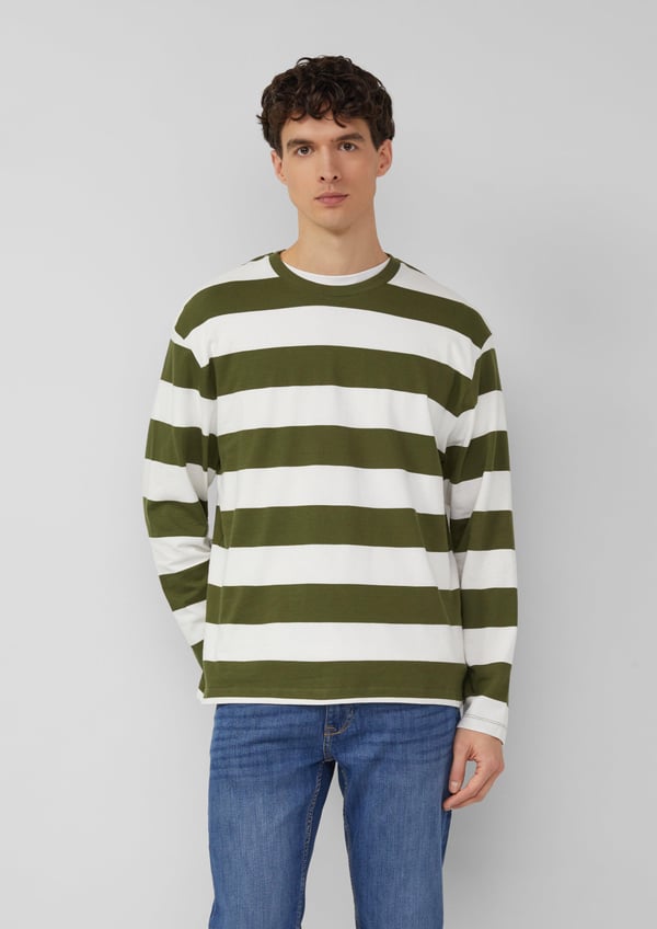 Miniatyrbillede 3 af 8: s.Oliver 2174891.79G6.XL skjorte & top Crew neck Langærmet Bomuld, Elastin