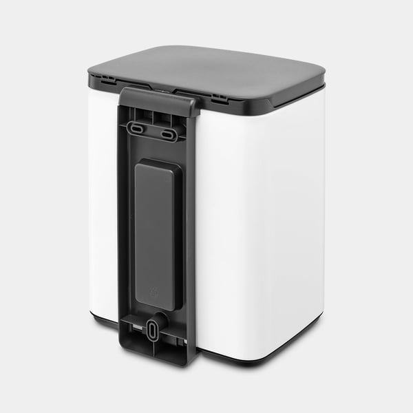 Miniatyrbillede 6 af 6: Brabantia Bo Waste Bin 7 L Rektangulær Stål Sort, Hvid