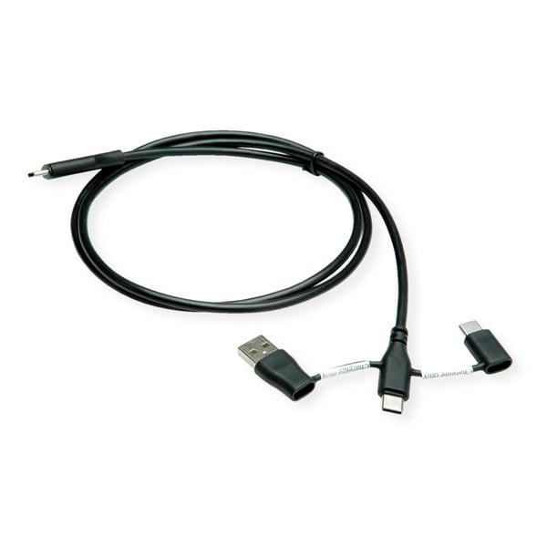 Miniatyrbild 1 av 2: ROLINE 11.02.8349 USB-kablar USB 2.0 1 m USB C USB A/USB C Svart