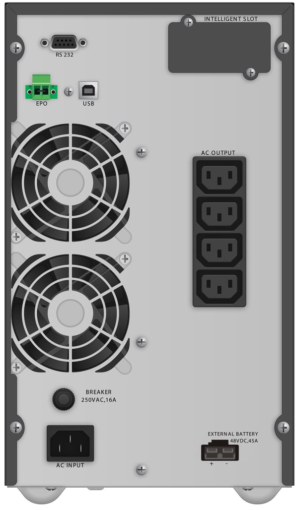 PowerWalker VFI 2000 TGB UPS-enhed Dobbeltkonvertering (online) 2 kVA 1800 W 4 AC stikkontakt(er)