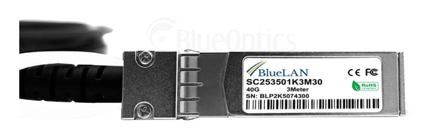 BlueOptics MCC1V30A-003-BL InfiniBand och fiberoptisk kabel 3 m QSFP 4x SFP+ DAC Svart