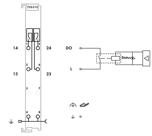 Miniatyrbillede 2 af 2: Wago 753-513 fieldbus modul Digitalt udgangsmodul