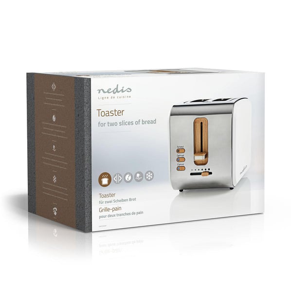 Nedis KABT510EWT brödrostar 6 2 skivor 900 W Vit