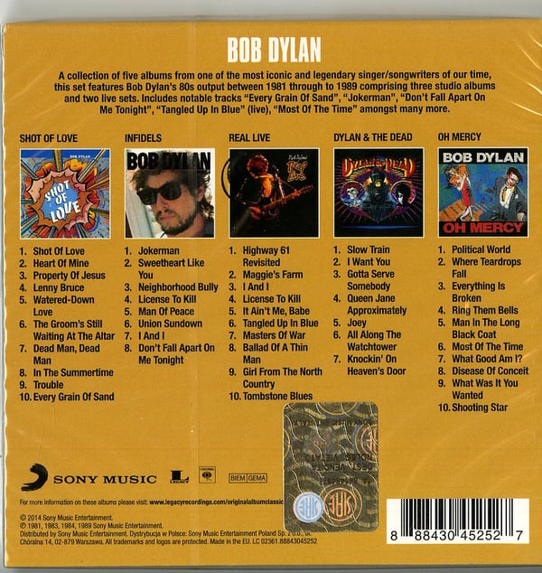 Miniatyrbillede 2 af 2: Sony Music Bob Dylan - Original Album Classics, 5CD CD Singer/Songwriter