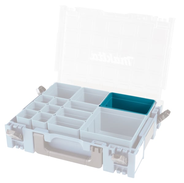 Miniatyrbillede 2 af 2: Makita 191X96-7 opbevaringskasse Opbevaringsboks Rektangulær Plast Turkis