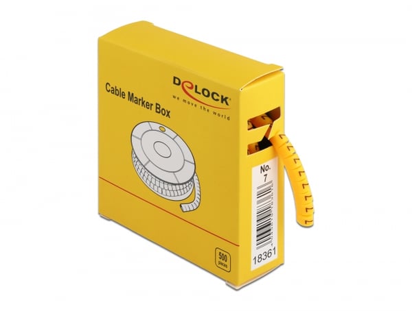DeLOCK Kabelmarker Box Nr 7 gelb 500 Stück Gul 500 stk DeLOCK Kabelmarker Box Nr 7 gelb 500 Stück Gul 500 stk
