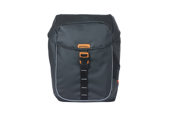 Basil Miles Tarpaulin Bagside Cykeltaske 34 L Presenning Sort, Orange