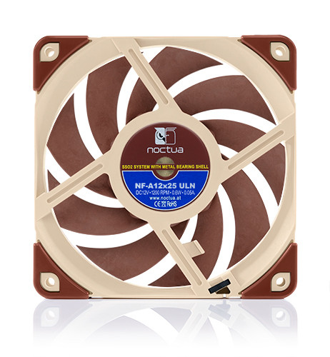 Miniatyrbild 6 av 7: Noctua NF A12x25 ULN Datorväska Fan 12 cm Beige, Röd
