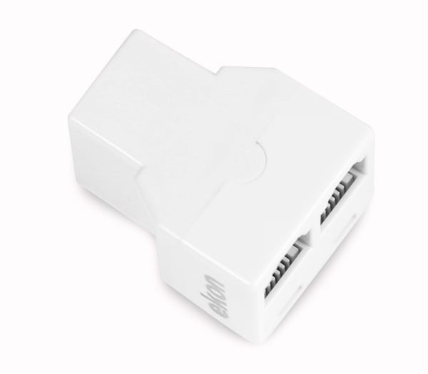 Ekon ECTELRJ11SPLIT1F2F kabelsplitter eller -samler Kabelfordeler Hvid