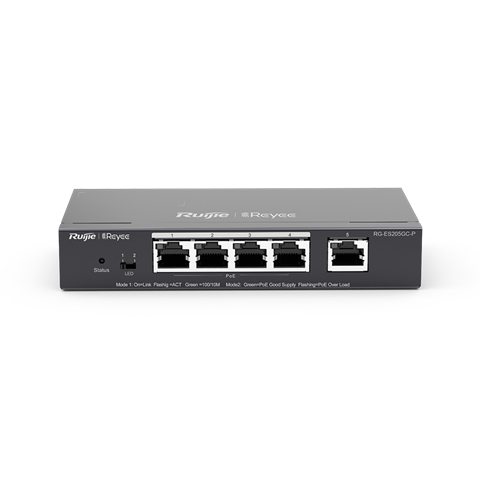 Miniatyrbillede 1 af 5: Ruijie Networks RG-ES205GC-P netværksswitch Administreret L2 Gigabit Ethernet (10/100/1000) Strøm over Ethernet (PoE)