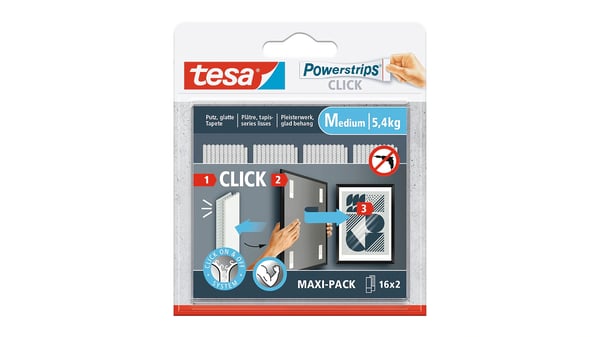 Miniatyrbild 1 av 11: TESA Powerstrips CLICK M Monteringsplatta