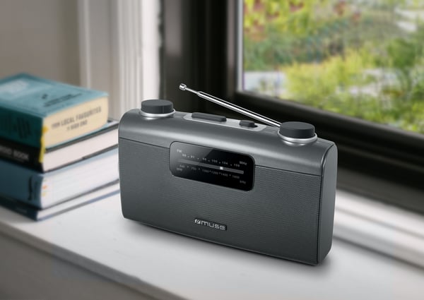 Muse M-058 R Bärbar Analog Svart, Grå