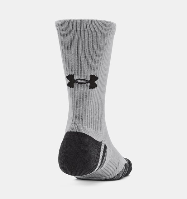 Miniatyrbillede 2 af 4: Under Armour UA Performance Tech Unisex Crew sokker Grå, Hvid 3 Par