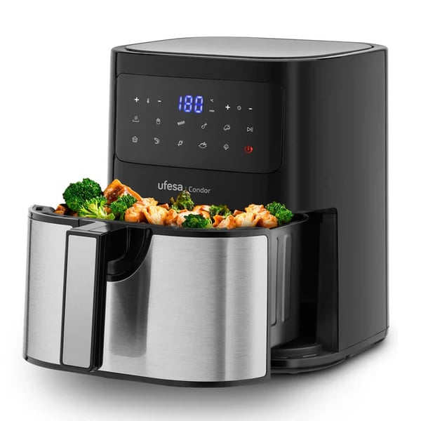 Pikkukuva 1 / 5: Ufesa Condor Inox Yksi 4,5 L Erillinen 1600 W Kuumakiertoilmakypsennin Musta, Ruostumaton teräs