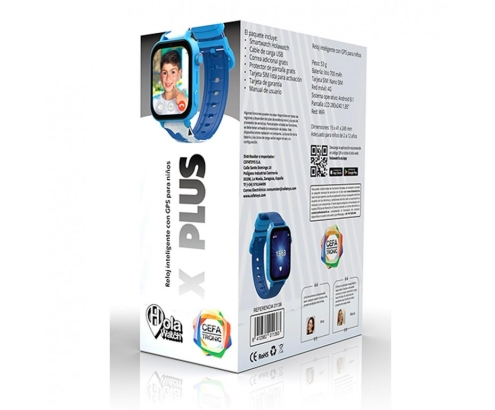 Miniatyrbillede 2 af 3: Cefa Toys Hola Watch X Plus 4,7 cm (1.85") LCD Digital 240 x 280 pixel Berøringsskærm 4G Blå Wi-Fi GPS (satellit)