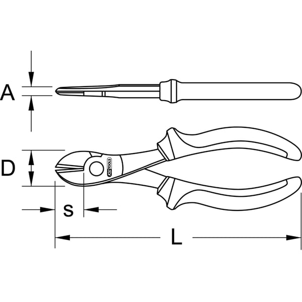 KS Tools 962.0617 tang Diagonal tang