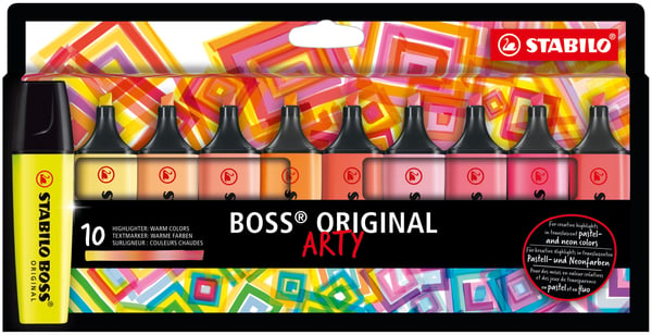 STABILO BOSS ORIGINAL tussi 10 kpl Taltan pää Monivärinen