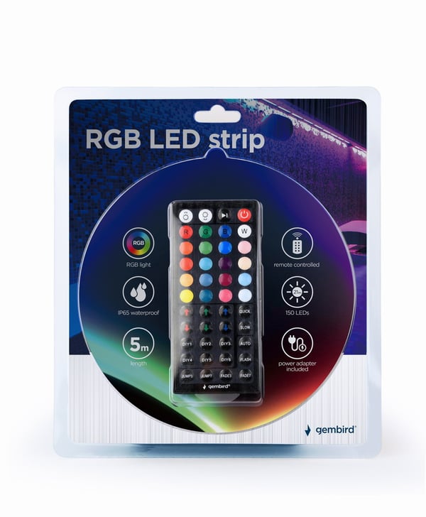 Gembird LED-S-RGB500-01 lysrör 17 W 5000 mm