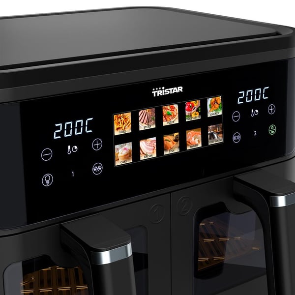 Miniatyrbild 4 av 5: Tristar FR-9075 fritös Dubbel 9 l Fristående 2500 W Varmluftsfritös Svart