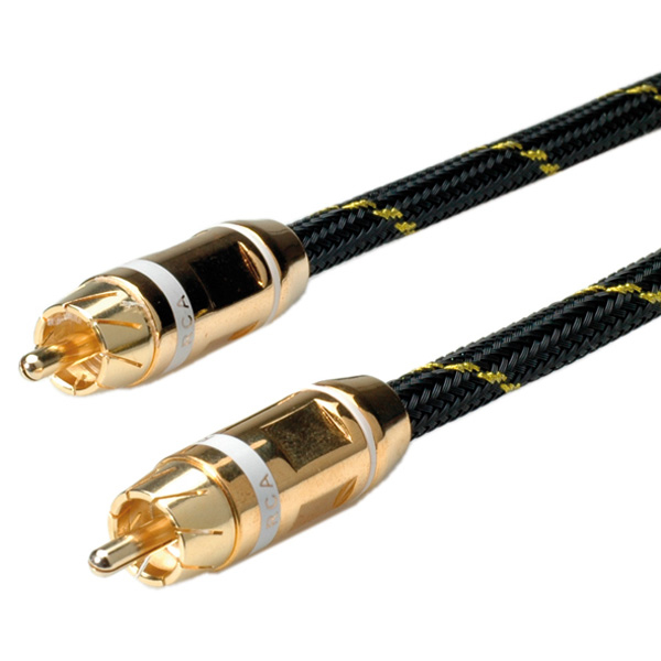 ROLINE 11.09.4232 videokabel adapter 2,5 m RCA Sort, Guld, Hvid