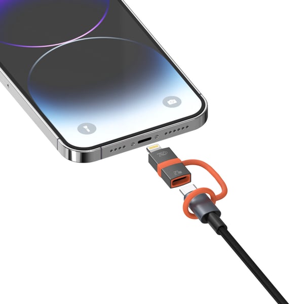 4smarts 541522 videokaapeli-adapteri Lightning USB Type-C Harmaa, Oranssi