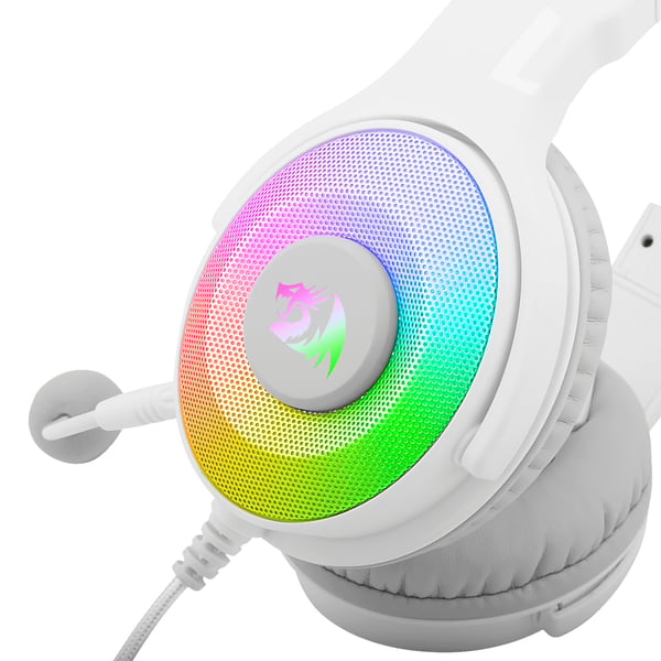 REDRAGON H350W-RGB kuulokkeet ja kuulokemikrofoni Langallinen Pääpanta Pelaaminen USB A-tyyppi Valkoinen