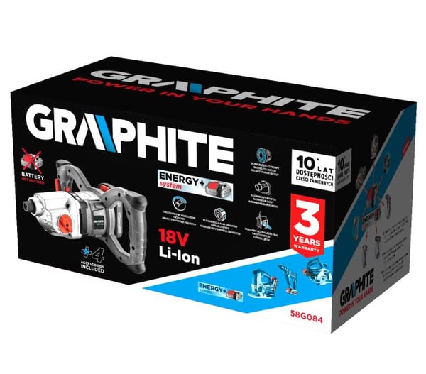 Graphite 58G084 Kraftdrevet jordbor 650 rpm Batteri 2,8 kg