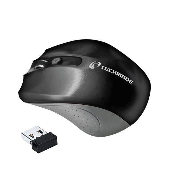 Techmade TM-XJ30-BK hiiri Office Molempikätinen Langaton RF Optinen 1600 DPI