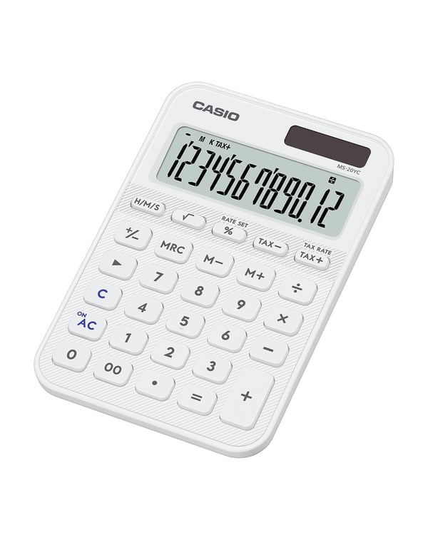 Casio MS-20YC miniräknare Skrivbord Grundläggande Vit