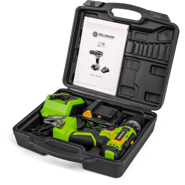 Miniatyrbillede 17 af 18: Fieldmann FDUV 70115-A bor 1300 rpm Nøglefri Sort, Grøn