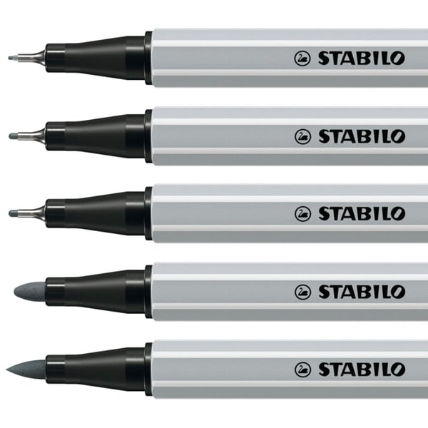 STABILO Creative Tips stiftpennor Svart, Ljusgrå 10 styck